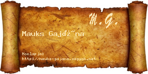 Mauks Gajána névjegykártya